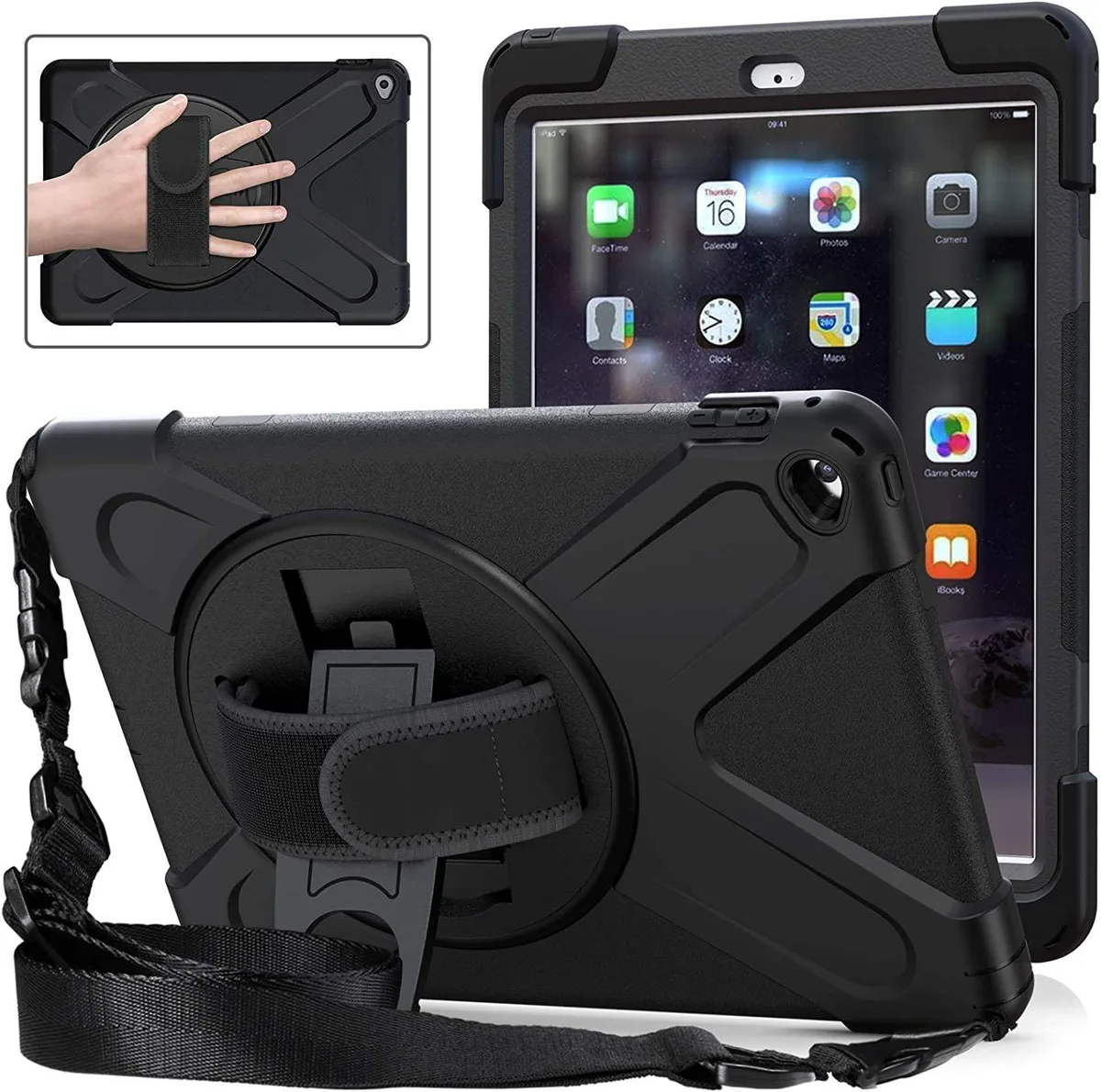 Werleo Werleo A1566 iPad Air 2 9.7 Inch 2014 Case 360 Stand Straps — product photo