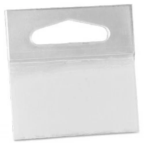 Clear J-hook hang tabs in a 500 pack box