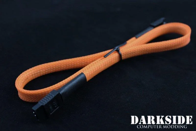 Darkside Computer Modding Darkside Computer Modding 45 cm SATA 3.0 180° to 180° Data Cable UV Orange — product photo