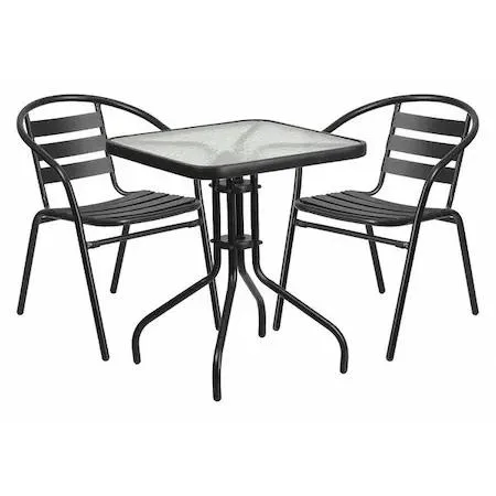 Flash Furniture Flash Furniture Lila 23.5" Square Table &amp; 2 Chairs Black — product photo