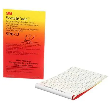 3M 3M SPB-13 Wire Marker Book Preprinted Self-Adhesive Pack of 5 — product photo