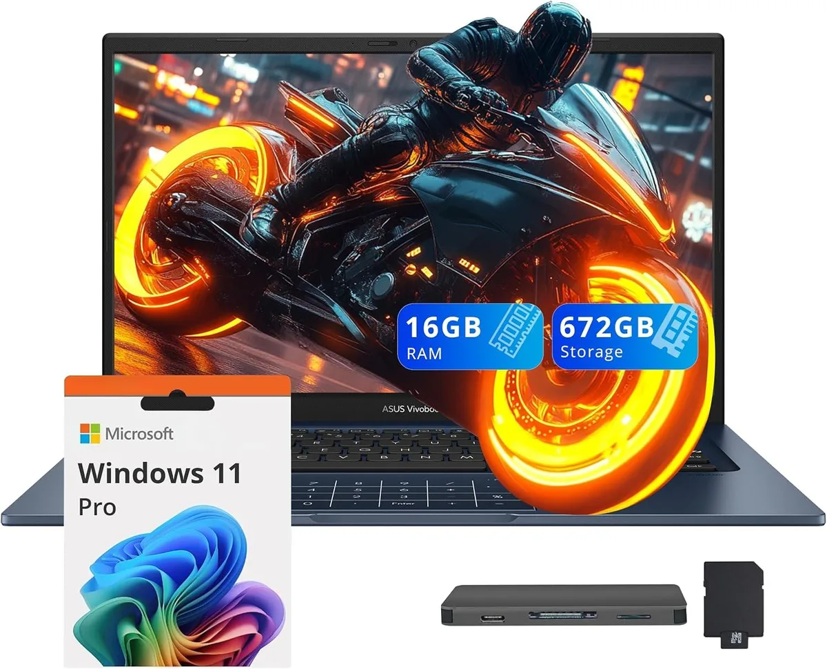 ASUS ASUS Vivobook 14 Intel Core 5-120U 16GB 512GB + 160GB Docking Set Quiet Blue business laptop — product photo