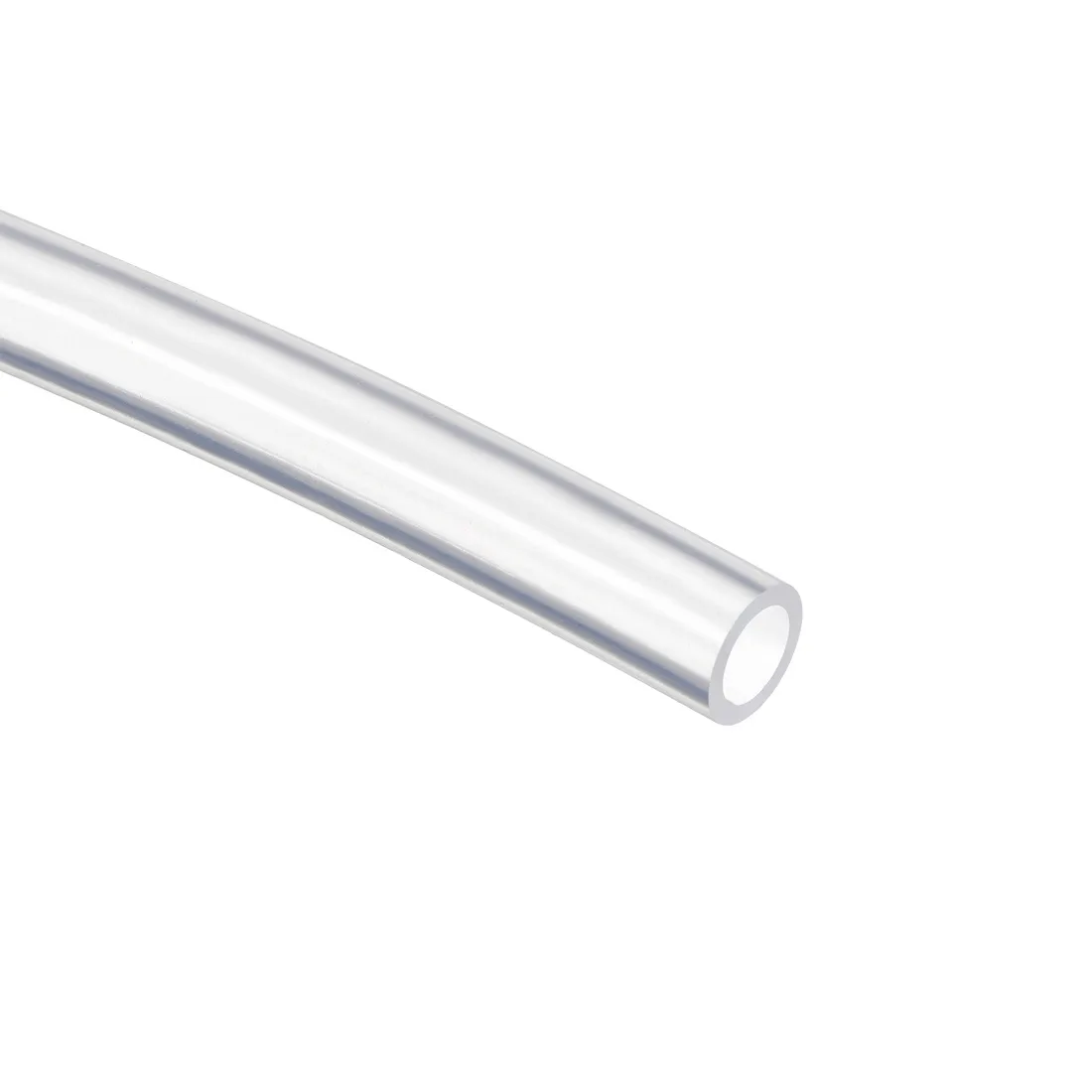 Clear flexible silicone tubing coiled, 16.4ft length, 4mm inner diameter, 6mm outer diameter