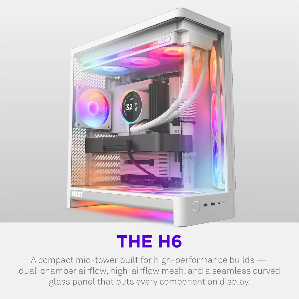 NZXT NZXT CC-H62FW-P1 PC case White ATX dual-chamber — product photo