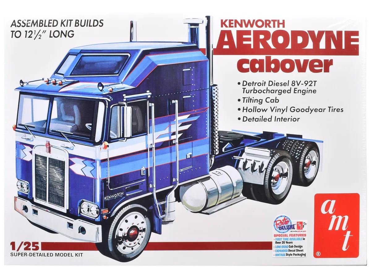 AMT AMT AMT1463 Kenworth Aerodyne Cabover 1/25 Scale Model Kit 220 Parts — product photo