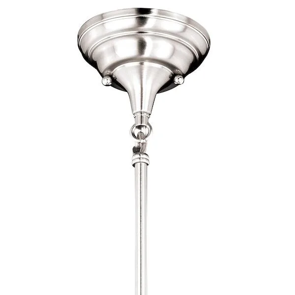 Vaxcel Vaxcel Huntley P0244 1-light farmhouse pendant satin nickel white glass — product photo