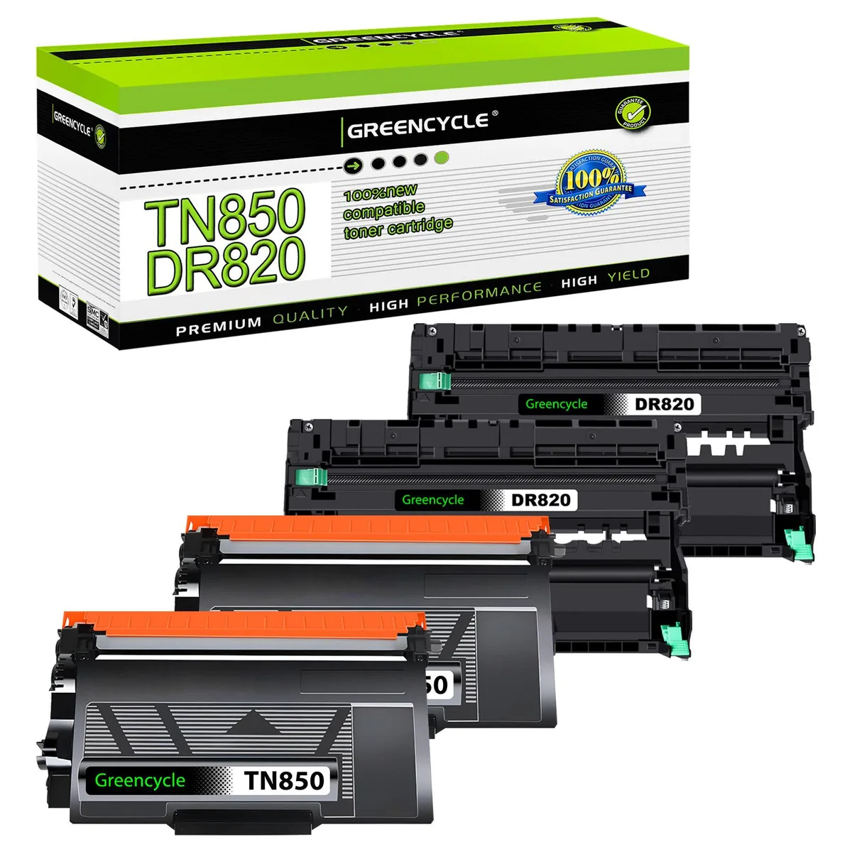 GREENCYCLE GREENCYCLE TN850 DR820 Toner Cartridge &amp; Drum Unit Set 2 Pack — product photo