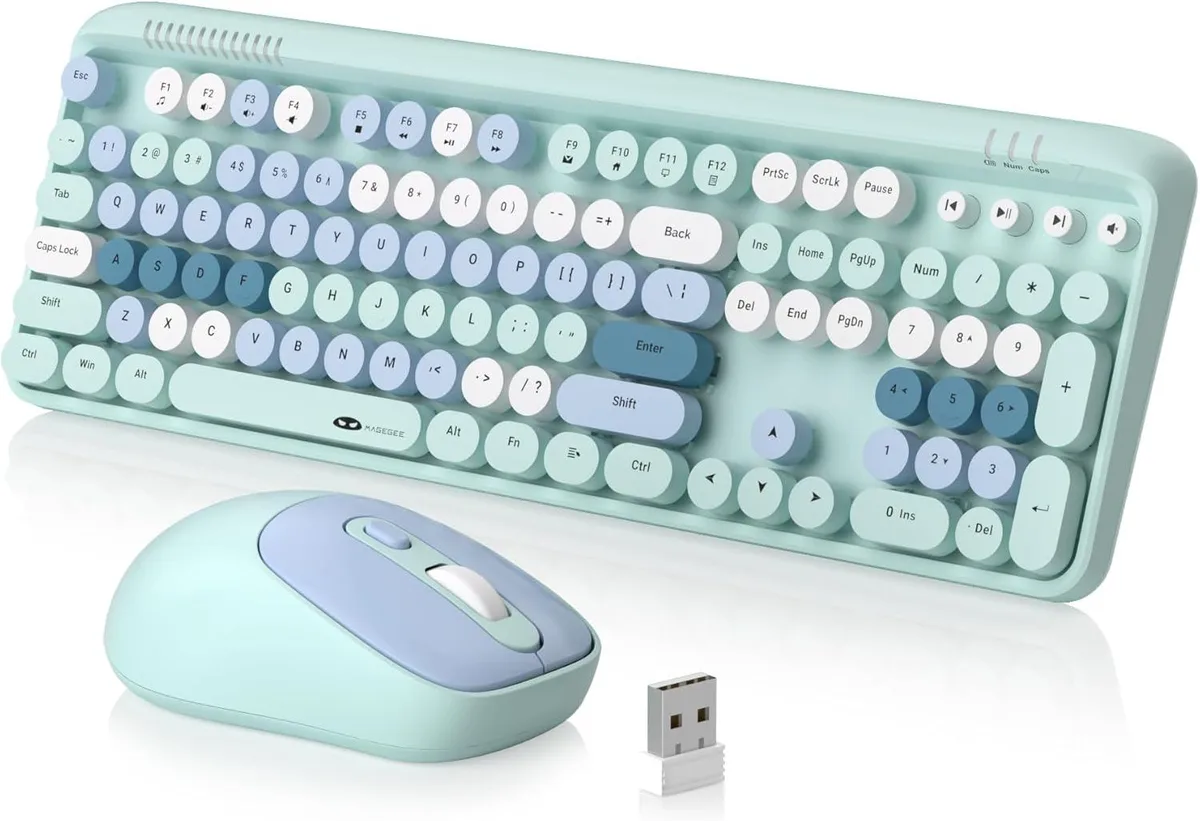 TUKO TUKO 104-key wireless keyboard and mouse combo round keycaps 2.4 GHz — product photo