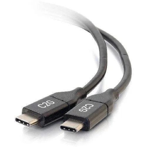 A six-foot USB-C to USB-C cable with male connectors on both ends, black finish