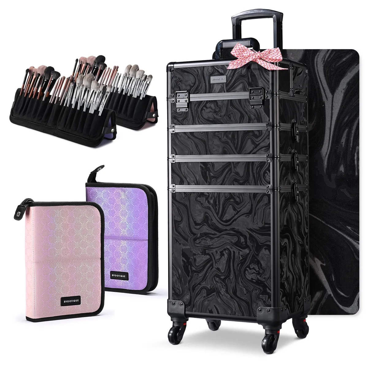 Byootique Byootique 12MKCSET-028LCTB06044S 4-in-1 rolling makeup case luggage — product photo