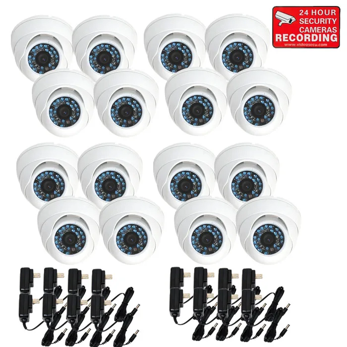 VideoSecu VideoSecu VD21WK16 16 Pack Dome CCTV Camera 3.6mm 480TVL 20 IR LED — product photo