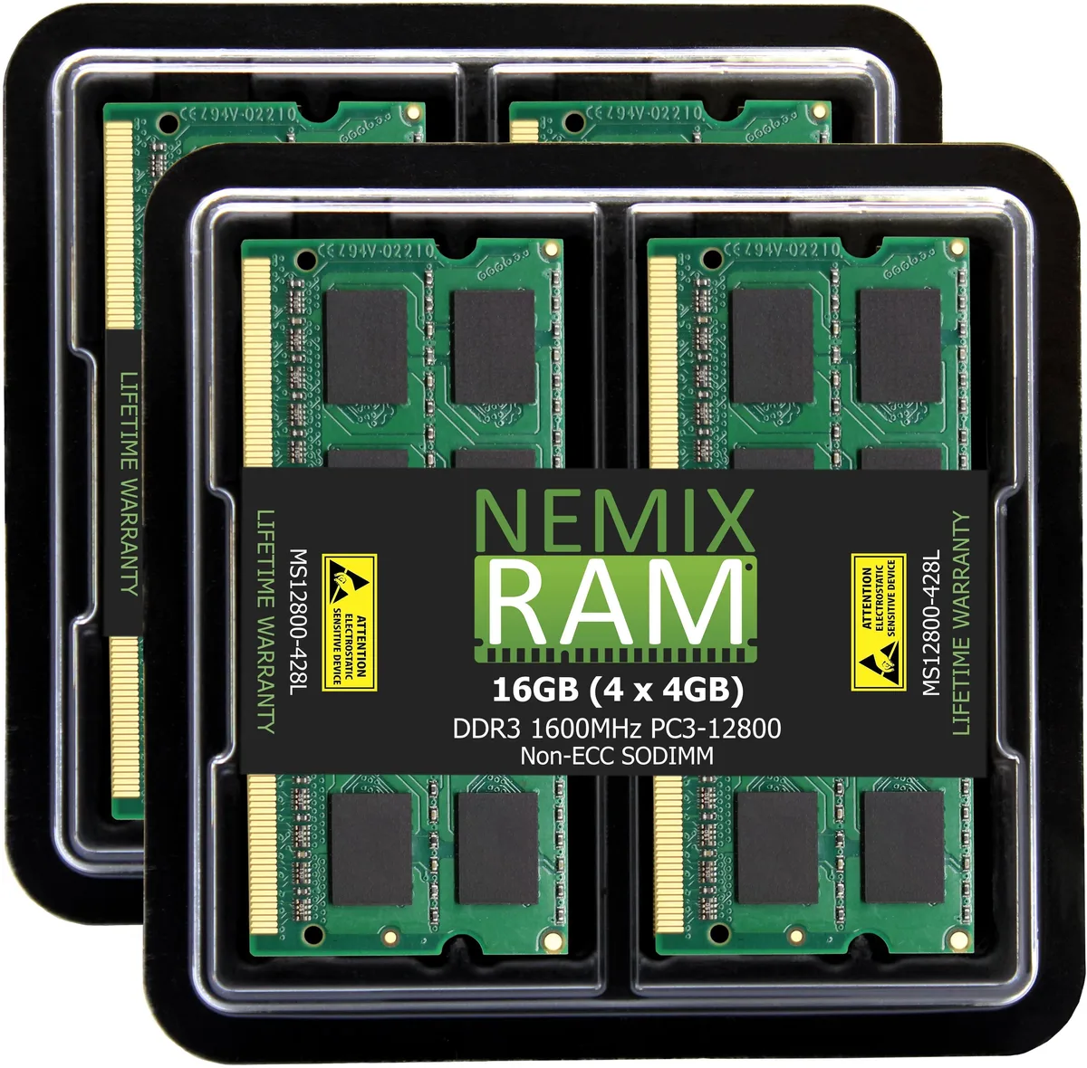 NEMIX RAM NEMIX RAM 16GB (4x4GB) DDR3 1600 SODIMM laptop RAM — product photo