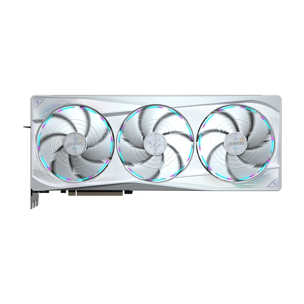 GIGABYTE GIGABYTE GV-N5090AORUSM ICE-32GD GeForce RTX 5090 32GB GDDR7 white triple-fan graphics card — product photo