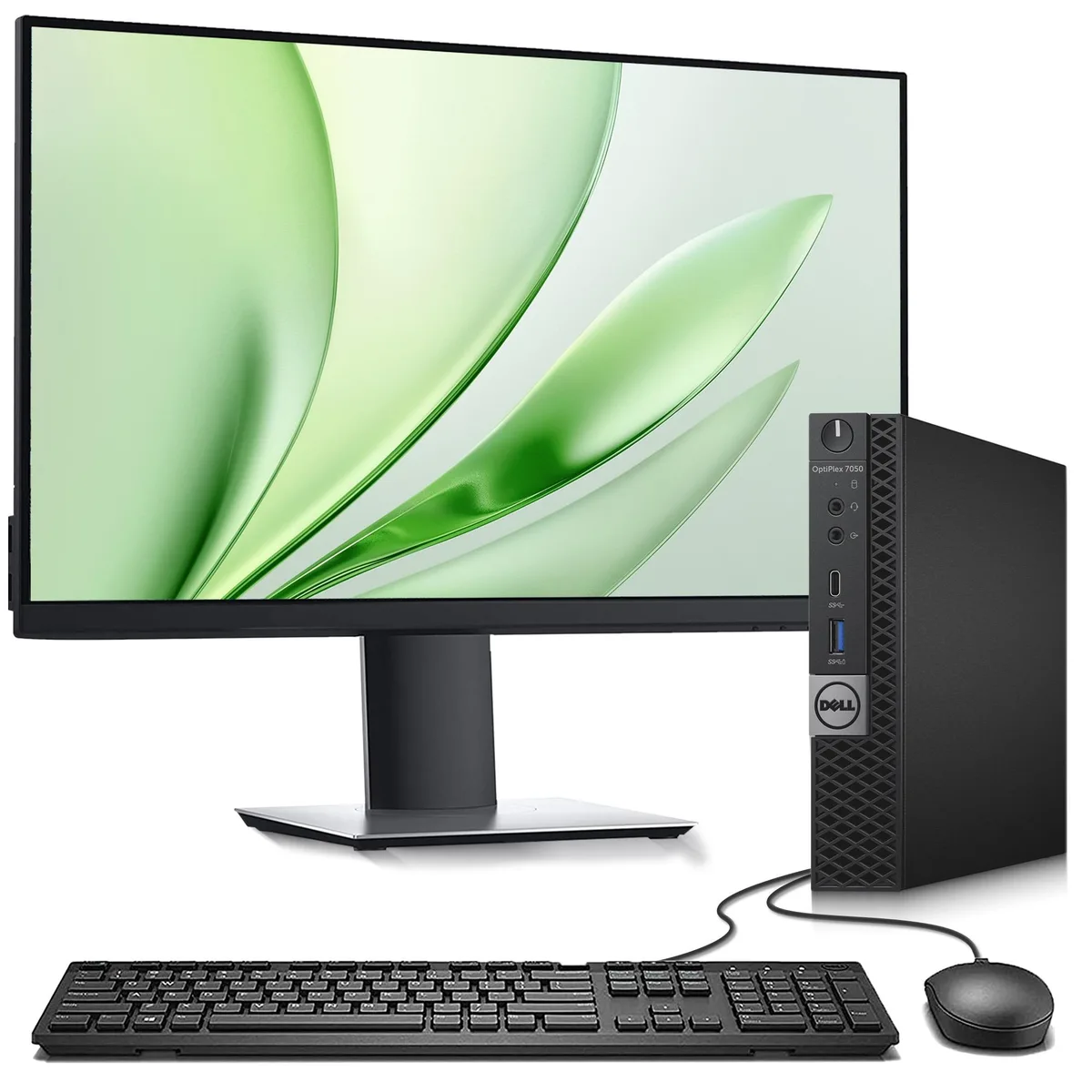DELL DELL 7050 Tiny Desktop PC i5-7500T 16GB DDR4 256GB 24" Monitor — product photo