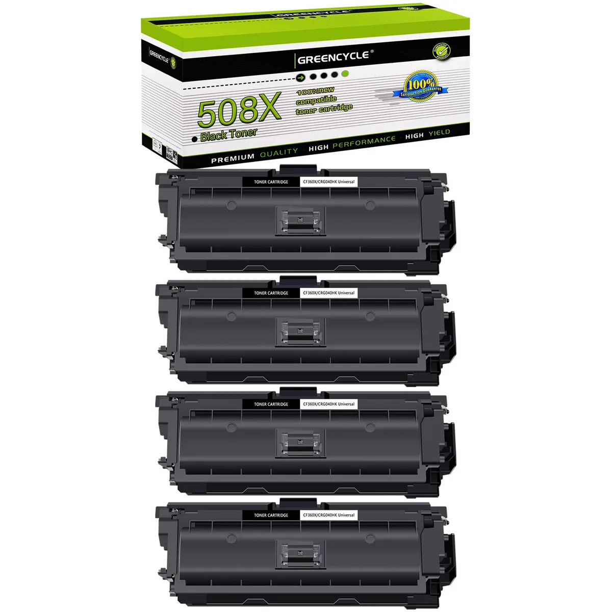 GREENCYCLE GREENCYCLE 508X CF360X Black Toner Cartridge 4 Pack — product photo