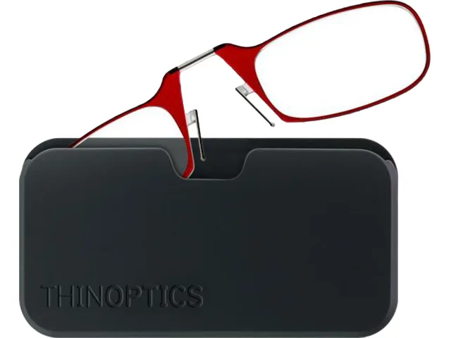 ThinOptics ThinOptics UPB1.0REDISR +1.00 Red Reading Glasses with Universal Pod Case — product photo