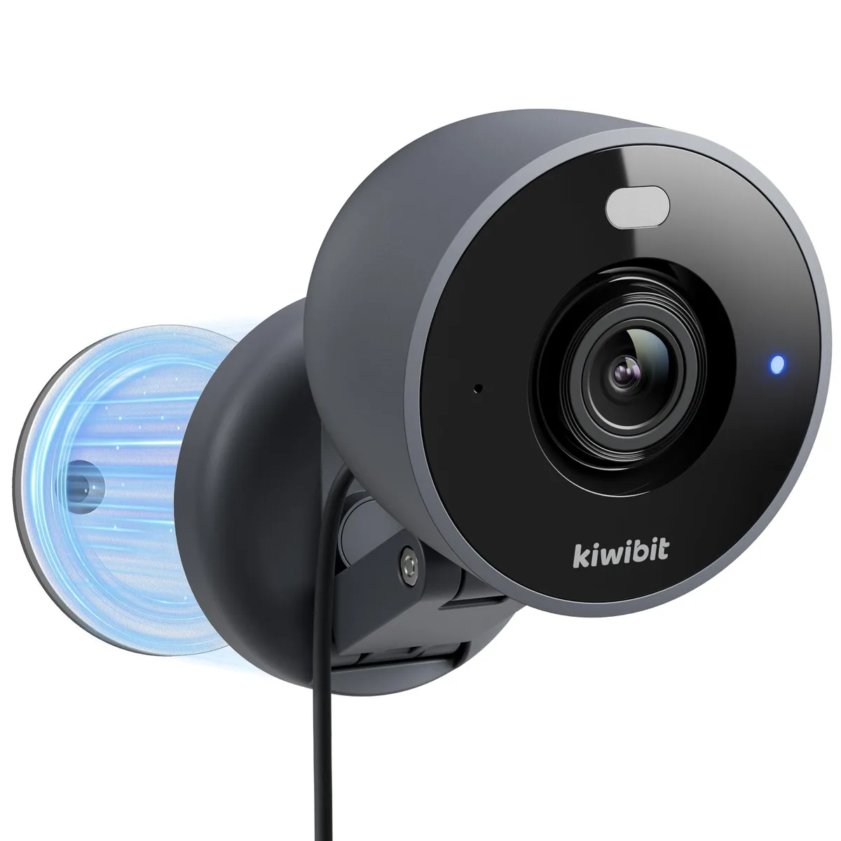 Charcoal security camera with magnetic mount and 9.8ft cable