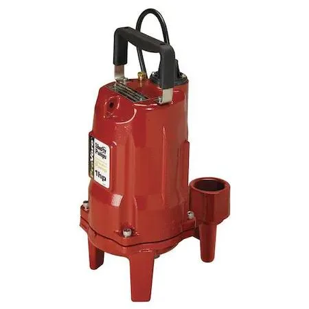 Cast iron grinder pump unit, cylindrical body, dark finish, power cord attached