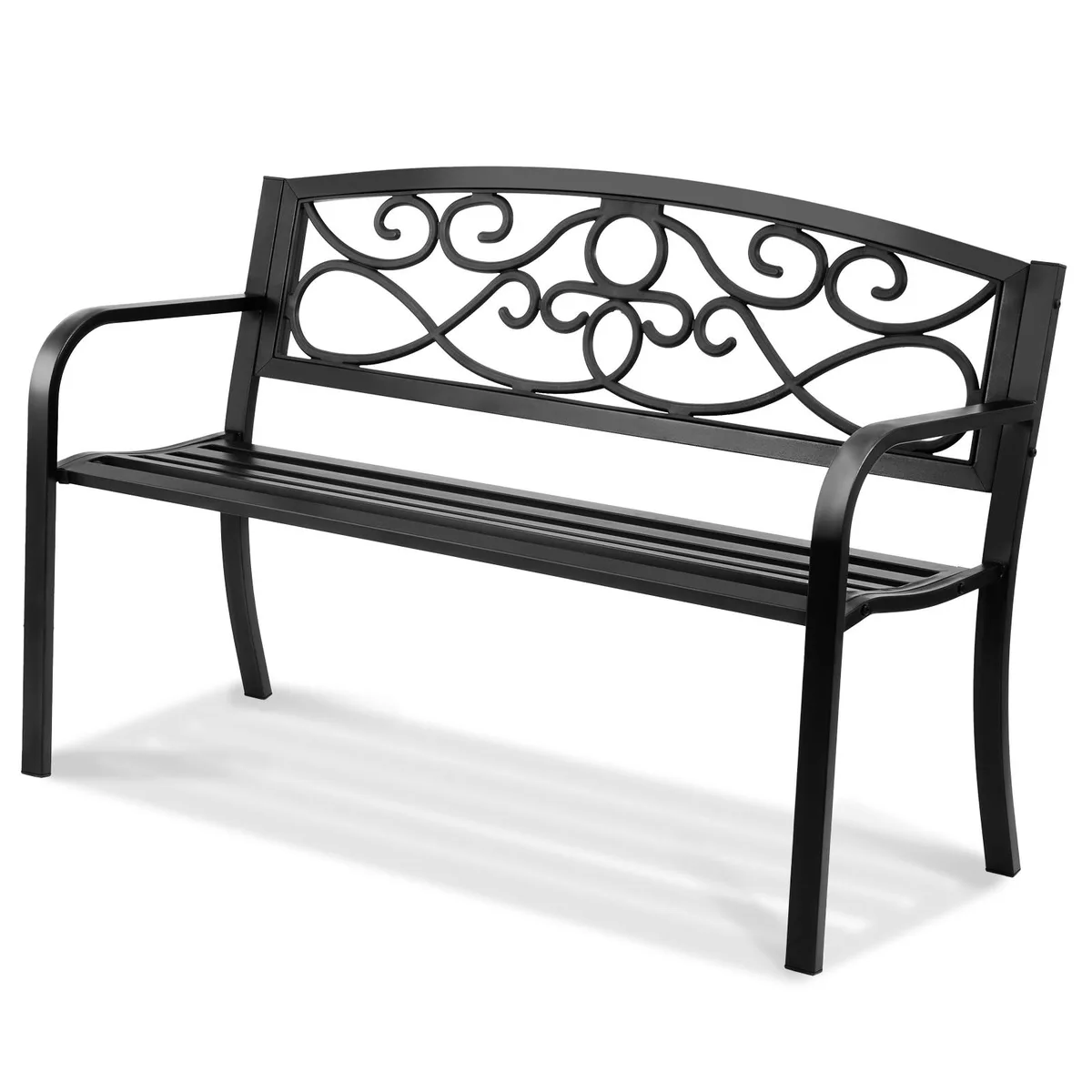 VEVOR VEVOR Outdoor Bench 50 in 550 lbs Floral Pattern Metal Garden Park Bench — product photo