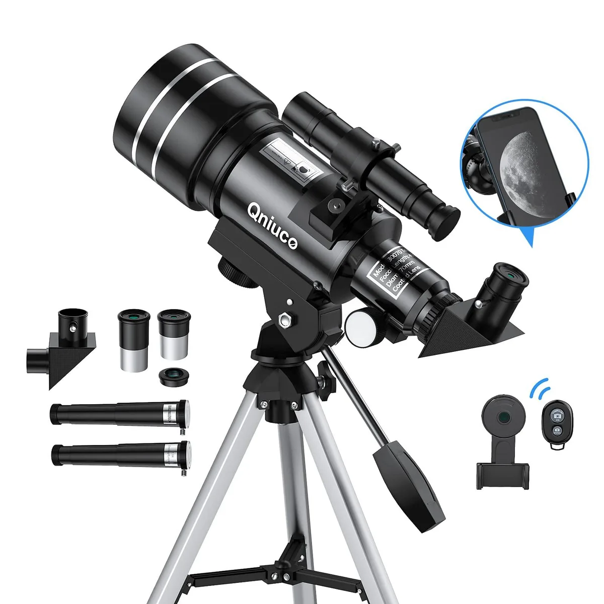 Qniuco 40070 Telescope 70mm 400mm 150x Wireless Smartphone Control — product photo