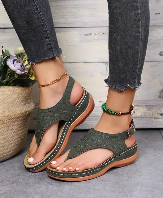 The Perfect Part The Perfect Part Low-Wedge Women Orthopedic Sandals Golf Shoes Green — product photo