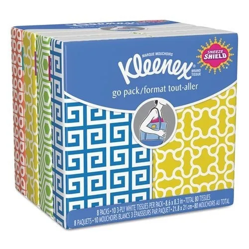  Kleenex 036000-11974 3-Ply Pocket Pack Facial Tissues 8 Packs 10 Sheets — product photo