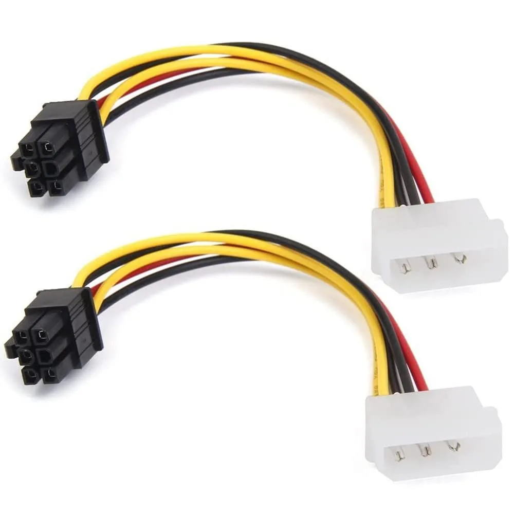 Vszerda Vszerda 4 Pin Molex to 6 Pin PCI-E Power Adapter Cable 2 Pack 18cm — product photo