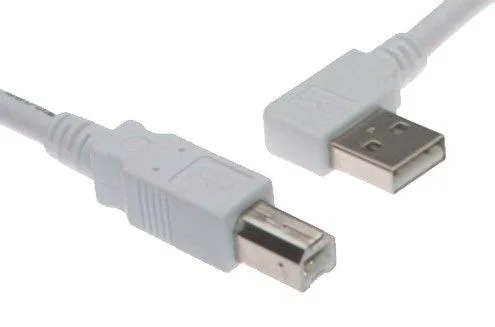 USBGear USBGear UC-ARBS2W USB 2.0 A Right Angle to B Cable White 6ft — product photo