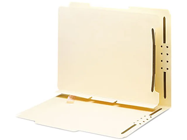 Smead Smead 68025 Manila Self-Adhesive Folder Dividers Twin-Prong Fastener Letter 25/Pack file folder — product photo