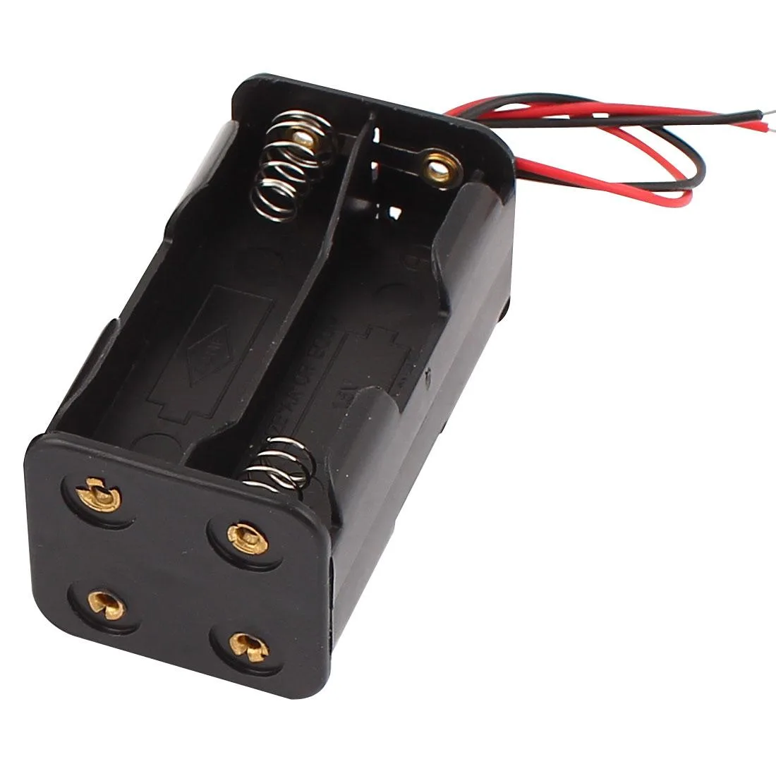 Unique-Bargains Unique-Bargains 2 Pcs Black Plastic Battery Cell Clip Holder 4 x 1.5V AA — product photo