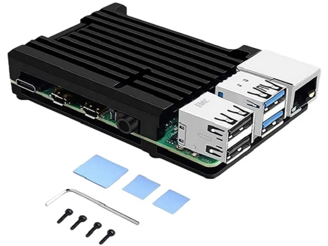 AAAwave AAAwave Aluminum Passive Cooling Case Raspberry Pi 4B Black — product photo