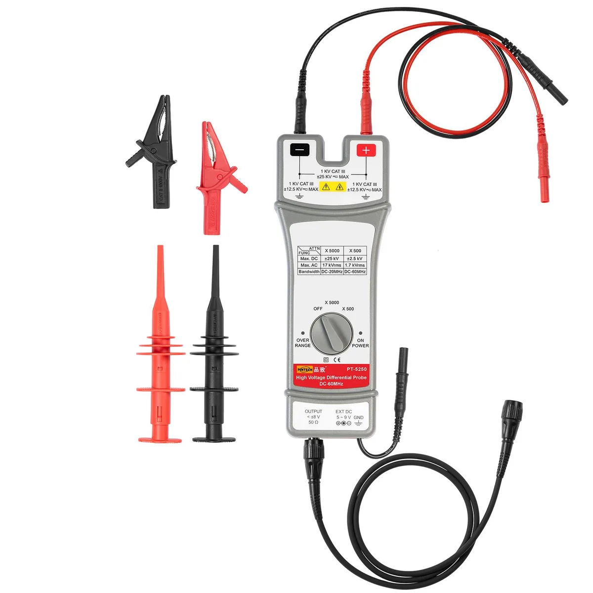 Pintech Pintech PT-5250 High Voltage Differential Probe 50kV 60MHz 500X/5000X measurement tool — product photo
