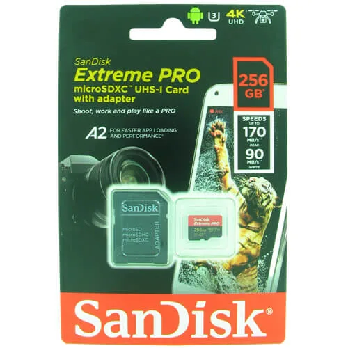 SanDisk SanDisk SDSQXCZ-256G-GN6MA DJT 256GB microSDXC memory card — product photo