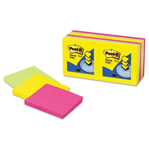 3M 3M R33012AU Pop-Up Sticky Notes 12 Pads 100 Sheets 3 x 3 Multicolor — product photo