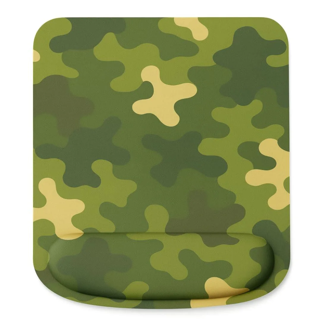  Essential Aura Ergonomic Gel Mouse Pad with Wrist Support, Camo, 9.0 x 8.5 in — product photo