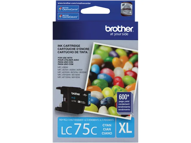 Brother Brother LC75C Cyan High Yield Ink Cartridge 600 Pages — product photo