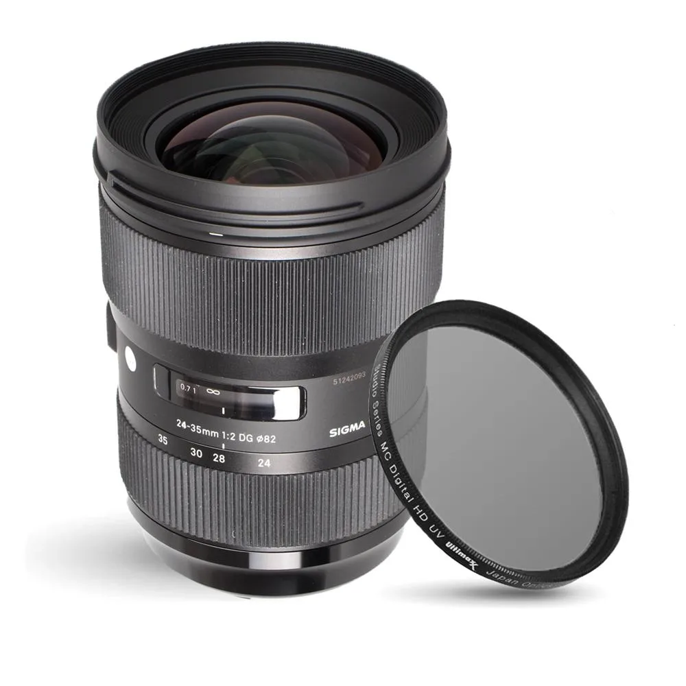 SIGMA Sigma 24-35mm f/2 DG HSM Art Lens for Nikon F with 82mm UV Filter — product photo