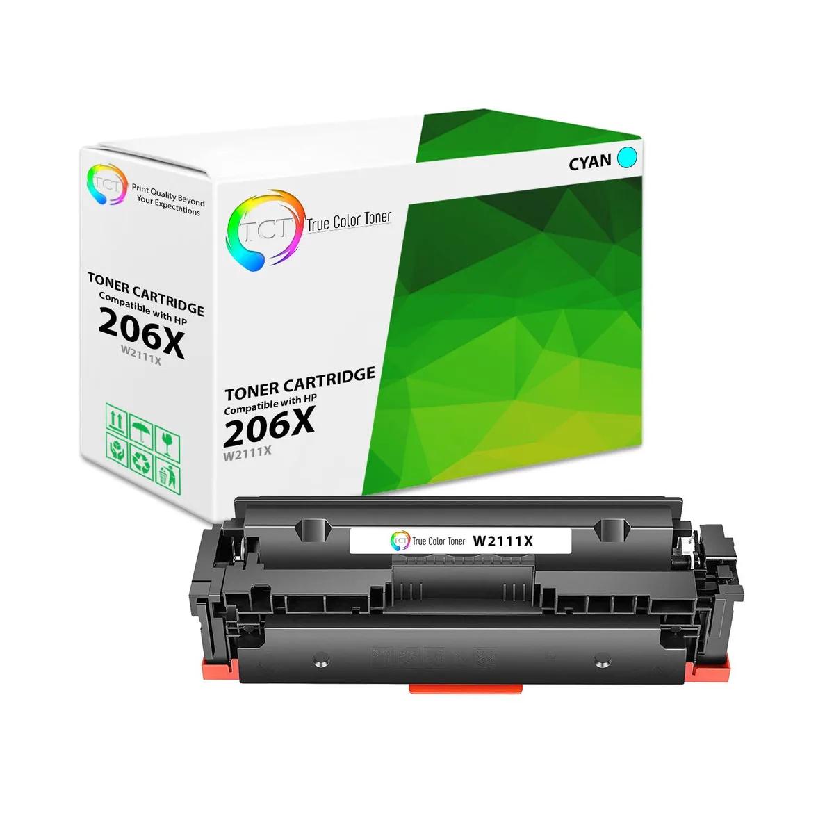 True Color Toner True Color Toner 206X Cyan High Yield Toner Cartridge W2111X 2450 Pages — product photo