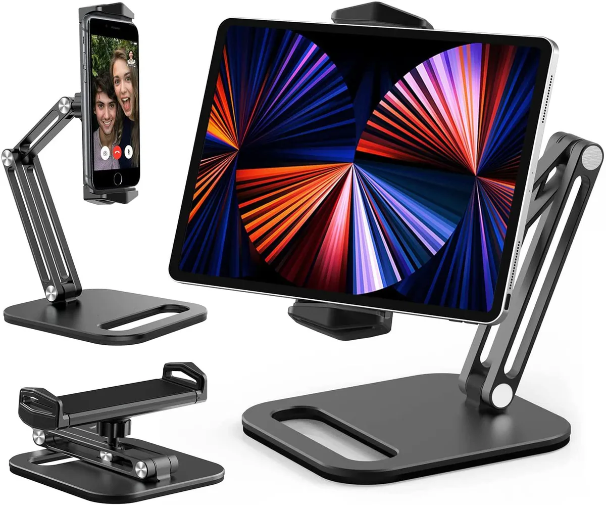 BONAEVER BONAEVER Desktop Phone Mount 2 Adjustable Arms 360° Black — product photo