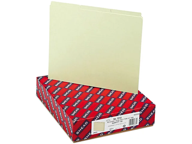 Smead Smead 50334 File Guides, Green Tab, 1/3 Cut, Pressboard, Letter, 100/Box — product photo