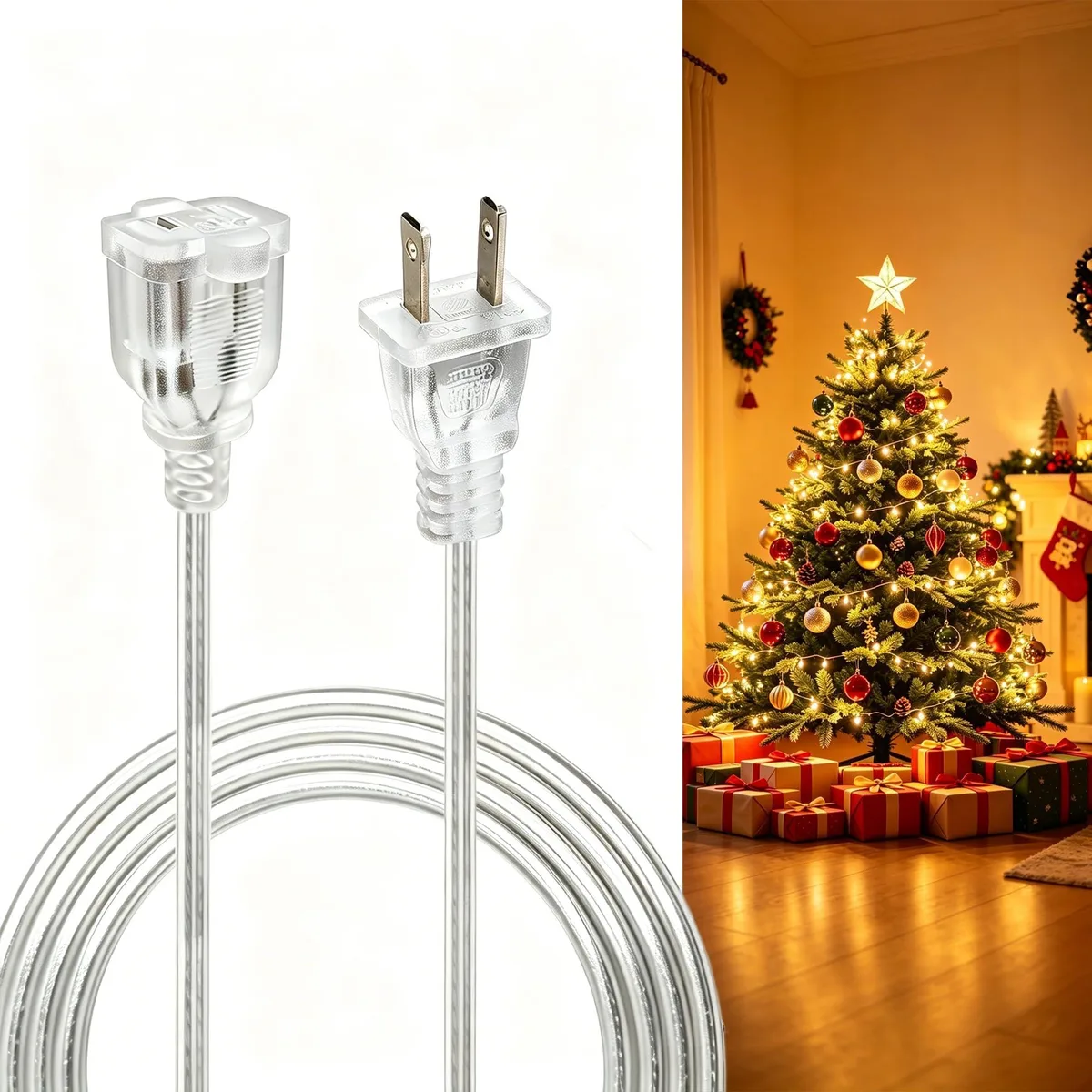  Yugiimen YG-TM 6ft 18AWG 10A 125V 1250W Clear Extension Cord — product photo