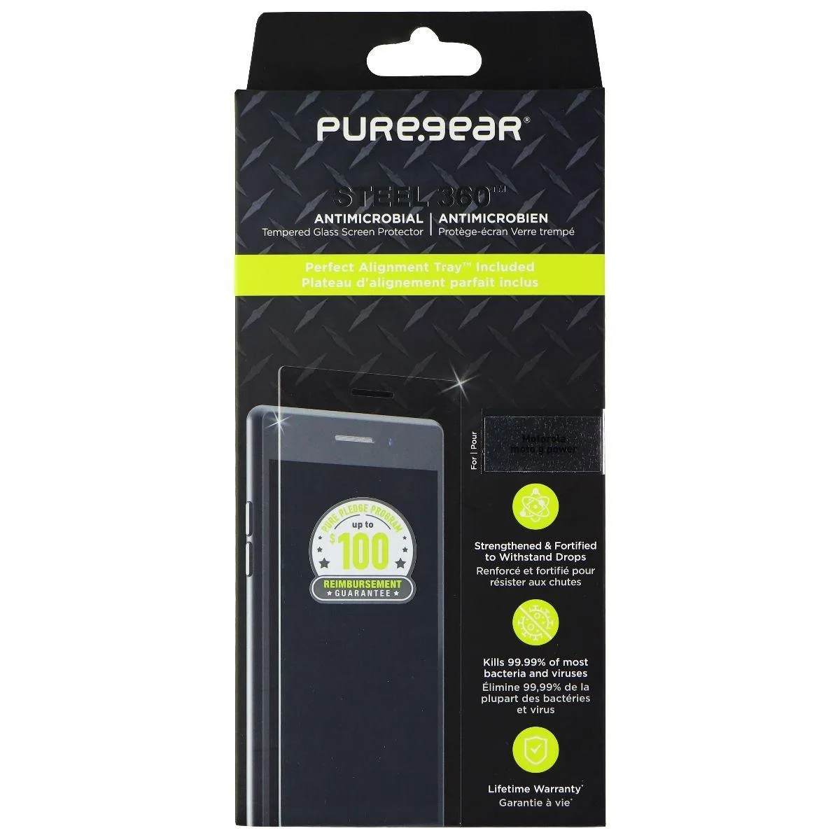 PureGear PureGear Steel 360 Screen Protector Motorola Moto G Power Clear — product photo