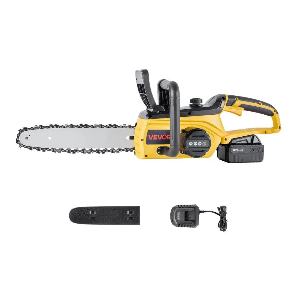 VEVOR VEVOR Cordless Chainsaw 20V 12-Inch Brushless 4.0Ah Battery Rapid Charger — product photo
