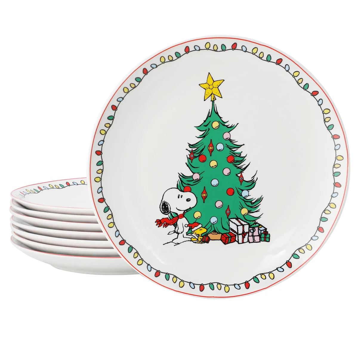 Peanuts Worldwide LLC Peanuts Worldwide LLC Xmas Snoopy 8pc 10.5 Inch Stoneware Dinner Plate Set — product photo