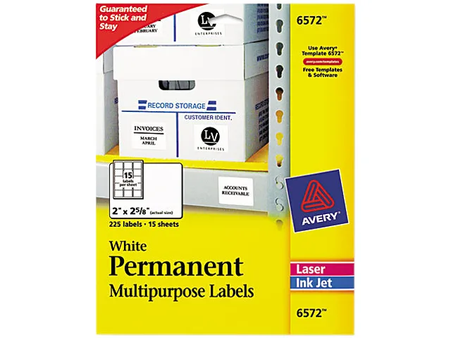 White rectangular label sheets in sealed pack