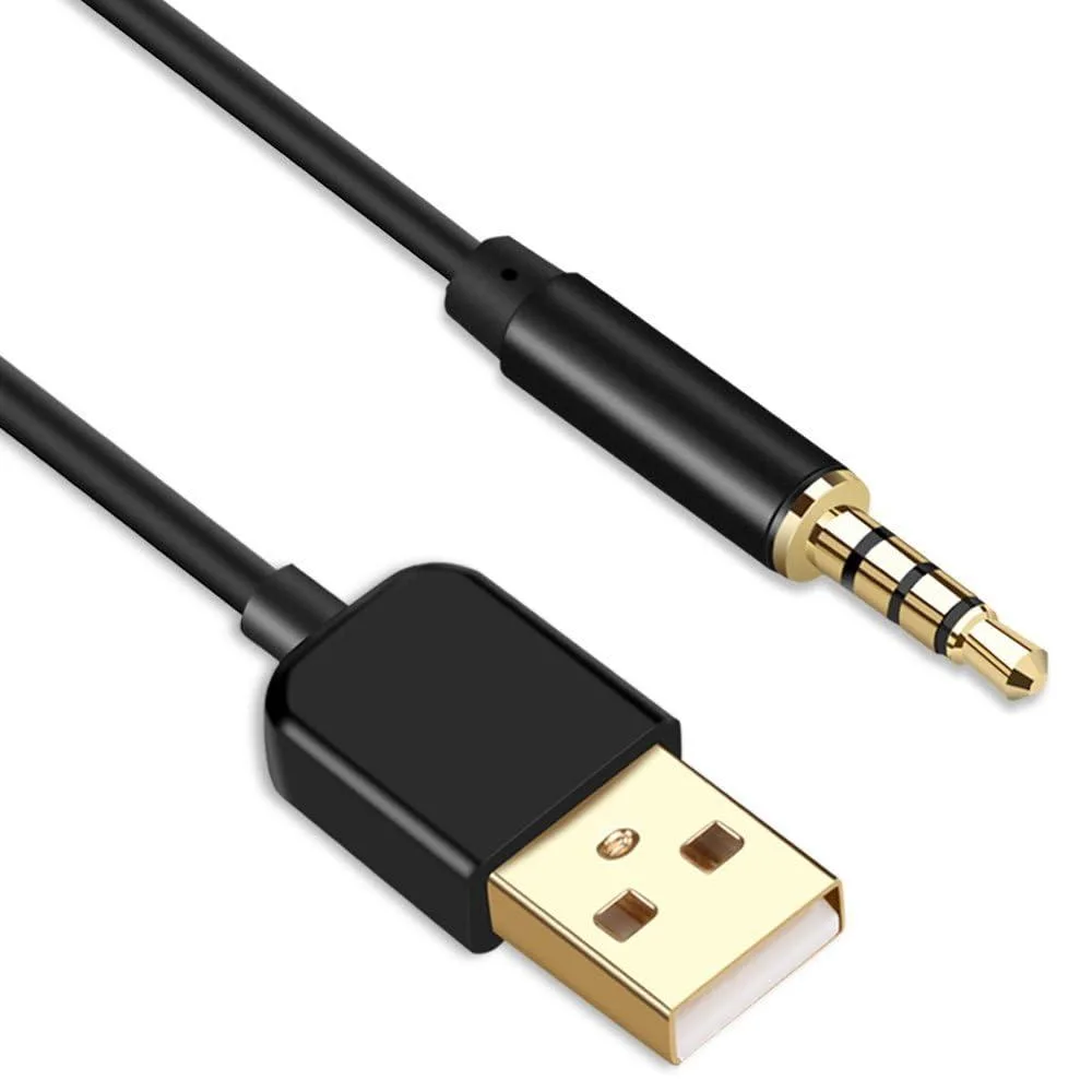  IOGEAR UCA2B-3rd-US 3.5mm to USB 2.0 Charge Sync Cable 2.6ft Black — product photo