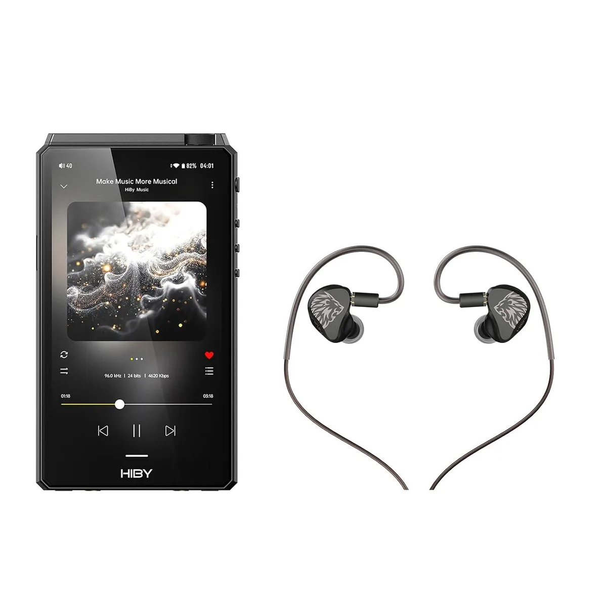 LORDWORLD LORDWORLD R6III 2025 DAP Player &amp; YVAIN Hi-Fi IEMs Black — product photo