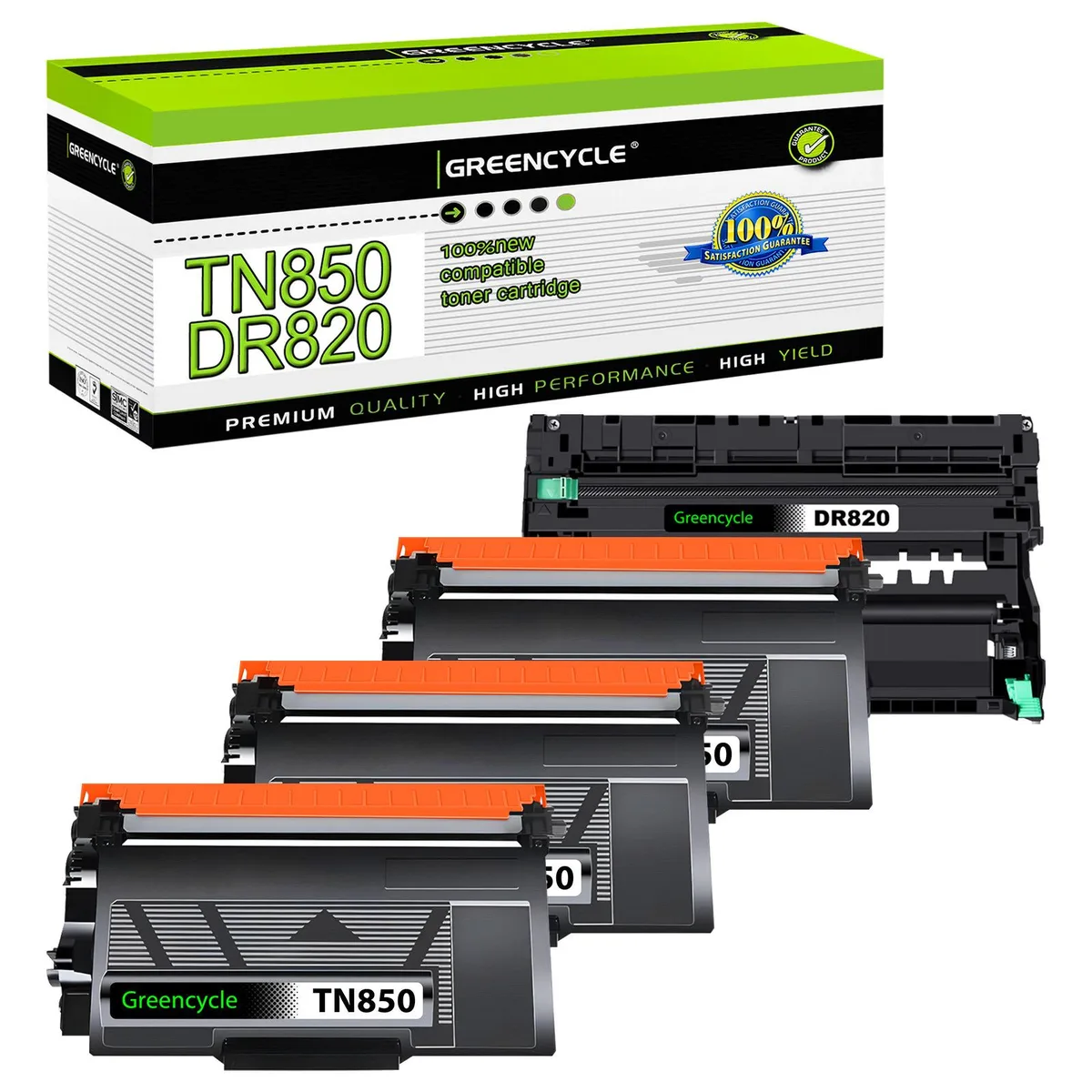 GREENCYCLE GREENCYCLE TN850 DR820 toner cartridge drum unit set 3 toner 1 drum — product photo