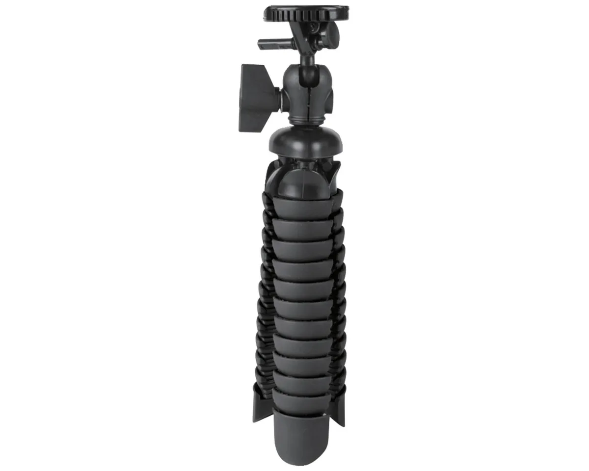Small black flexible spider tripod with rubberized legs