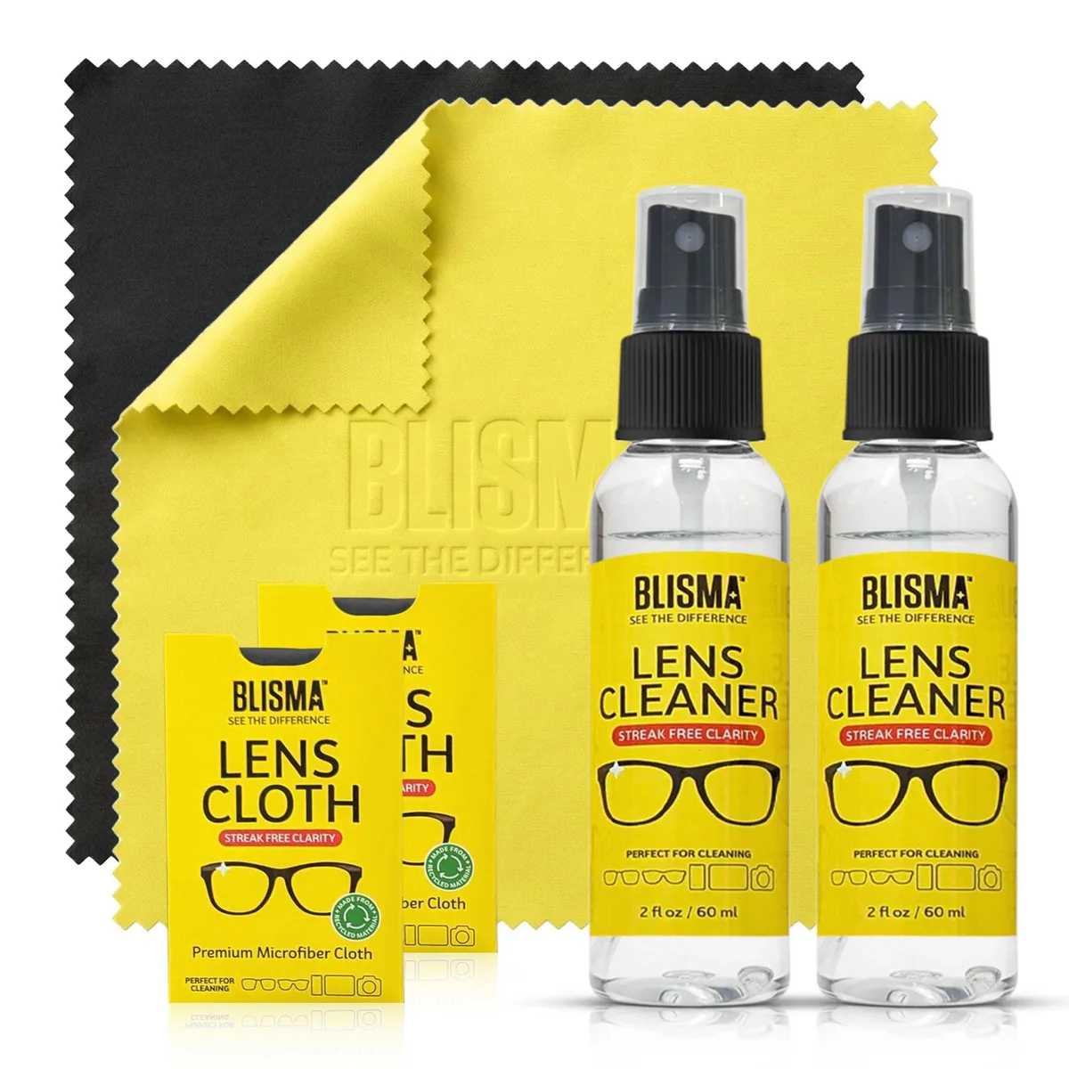 BLISMA Glass Care Kit 2×2 fl oz 2 cloths 150×180mm — product photo